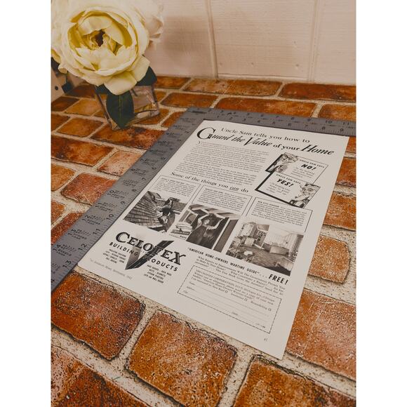1942 Celotex Home Improvement Vintage Print Ad 1940s WWII Era Building Products - Picture 4 of 10